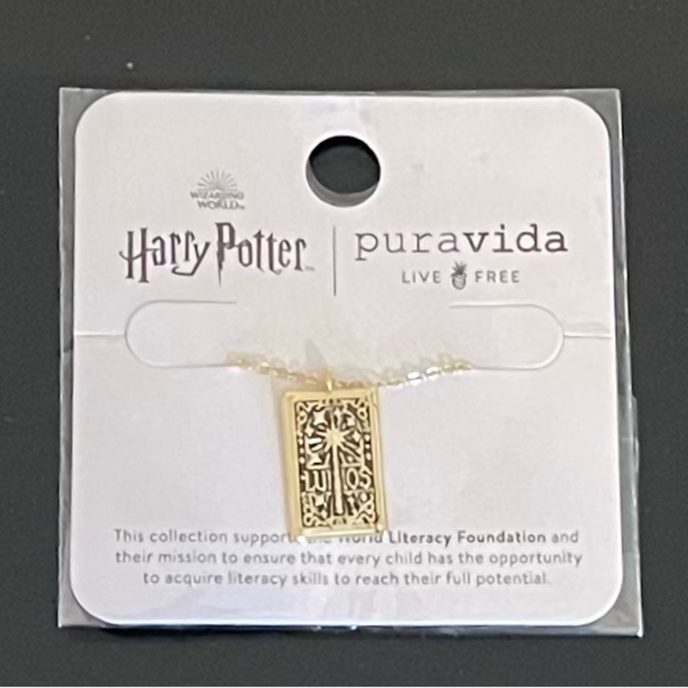 Pura Vida Harry Potter Lumos Pendant Necklace Gold Plated NIP - Picture 4 of 5